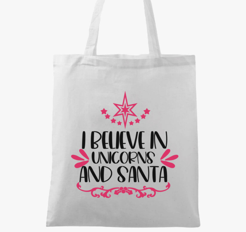 Unicorn santa vászontáska — Fehér