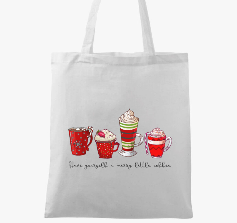 Merry coffee vászontáska — Fehér