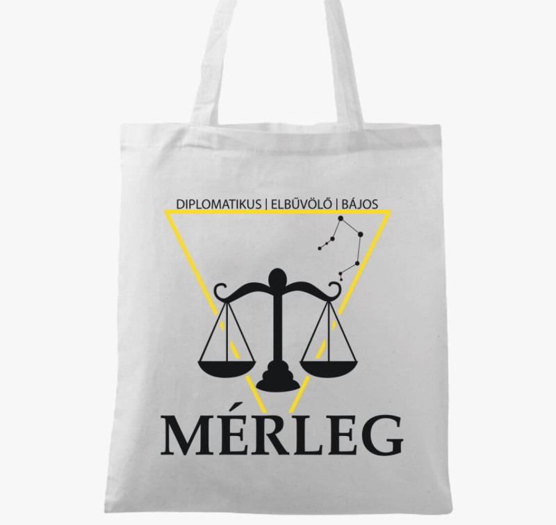 Horoszkóp MÉRLEG vászontáska — Fehér