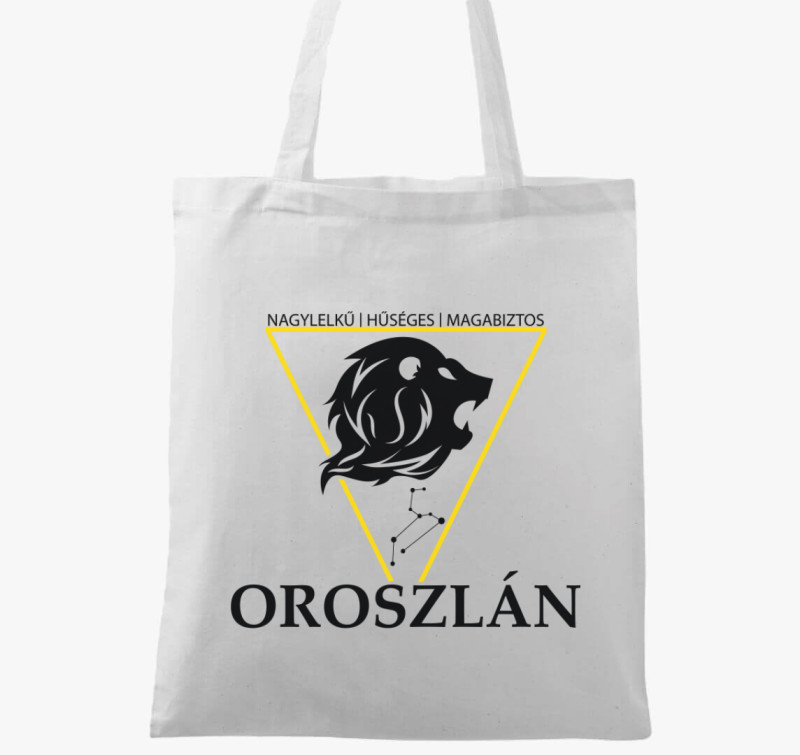 Horoszkóp OROSZLÁN vászontáska — Fehér