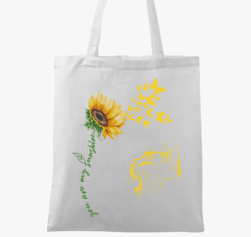 Sunshine cat vászontáska — Fehér