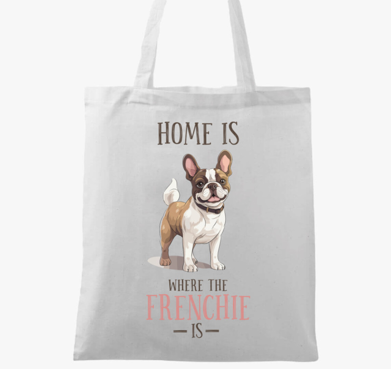 Frenchie home vászontáska — Fehér