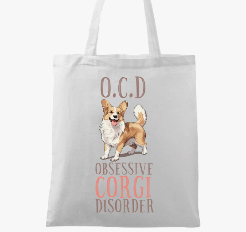 Corgi OCD vászontáska — Fehér