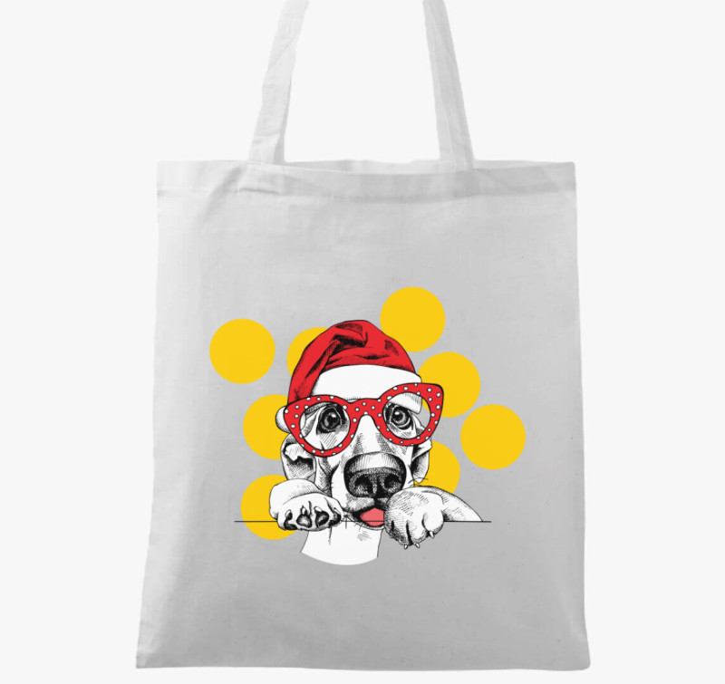 Santa dog vászontáska — Fehér