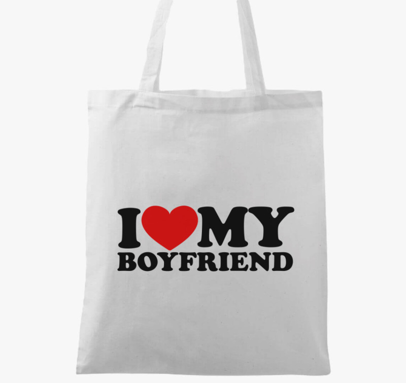 I love my boyfriend vászontáska — Fehér