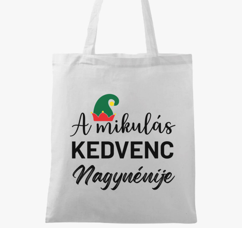 A mikulás kedvenc nagynénije vászontáska — Fehér