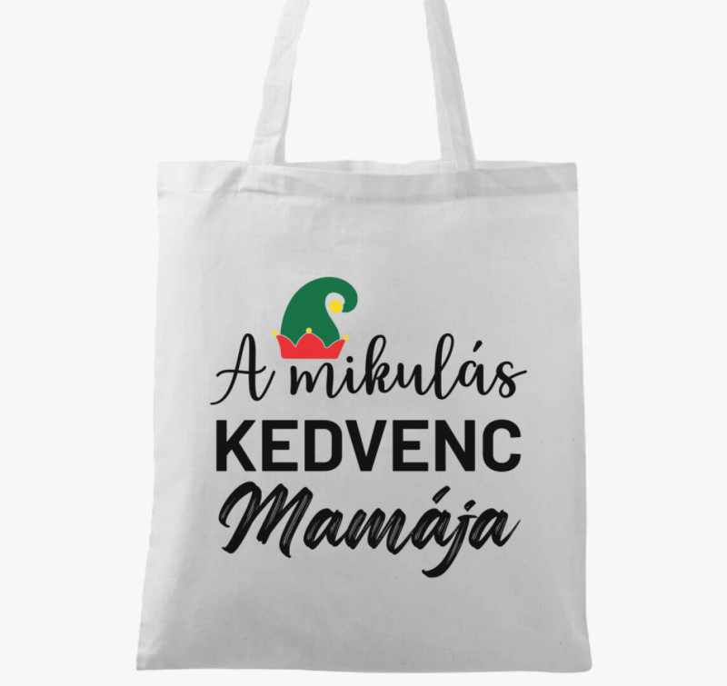 A mikulás kedvenc mamája vászontáska — Fehér