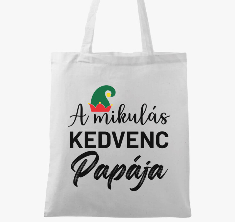 A mikulás kedvenc papája vászontáska — Fehér