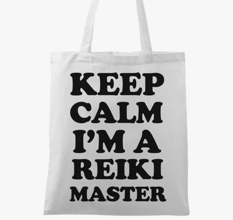 Keep calm reiki vászontáska — Fehér