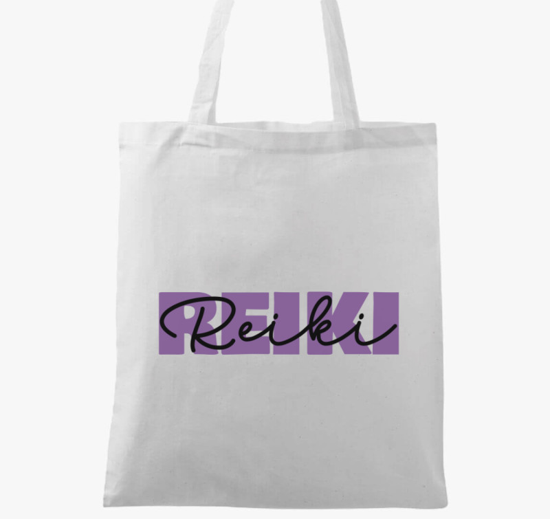 Reiki lila vászontáska — Fehér