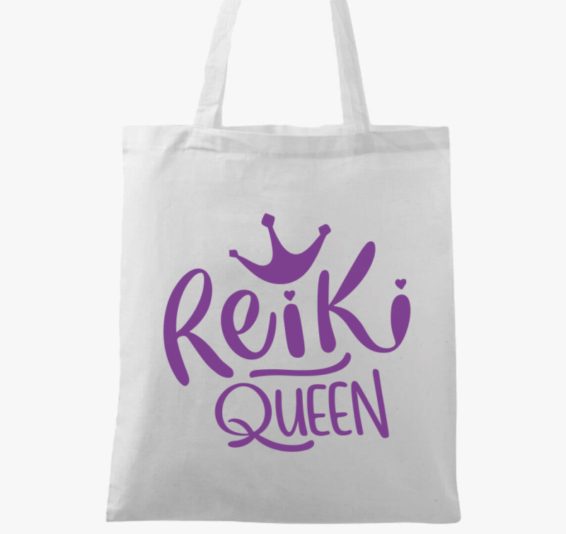 Reiki queen lila vászontáska — Fehér