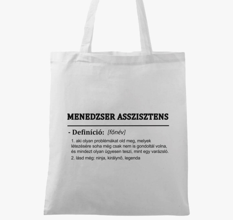 Menedzser assisztens vászontáska — Fehér