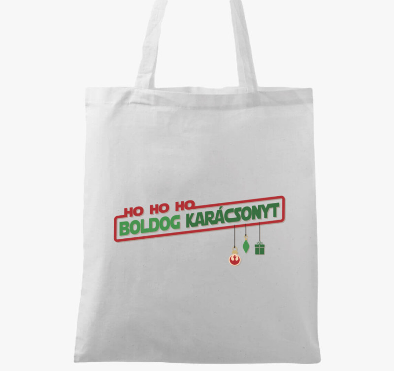 Hohoho Boldog Karácsonyt vászontáska — Fehér