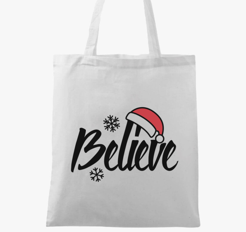 Believe Santa vászontáska — Fehér