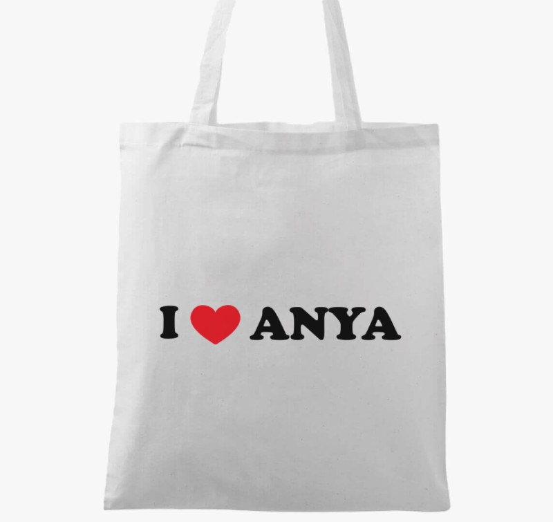 I love Anya vászontáska — Fehér