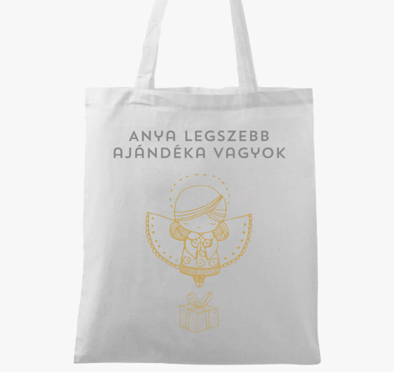 Anya legszebb ajándéka vászontáska — Fehér