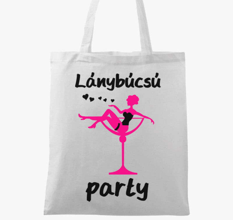 Lánybúcsú party vászontáska — Fehér