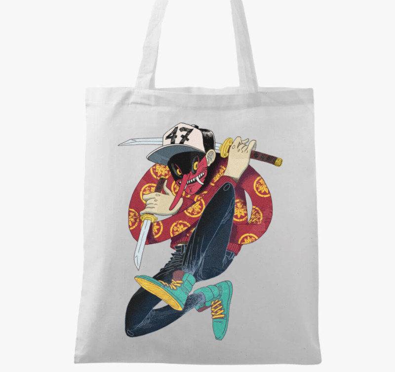 Devil Ninja vászontáska — Fehér
