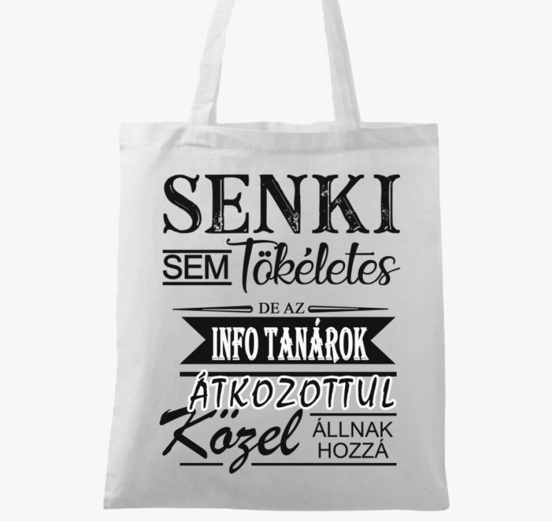 Informatika tanár vászontáska — Fehér