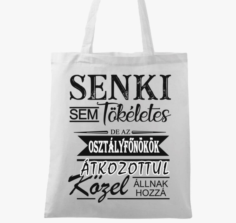 Osztályfőnök vászontáska — Fehér