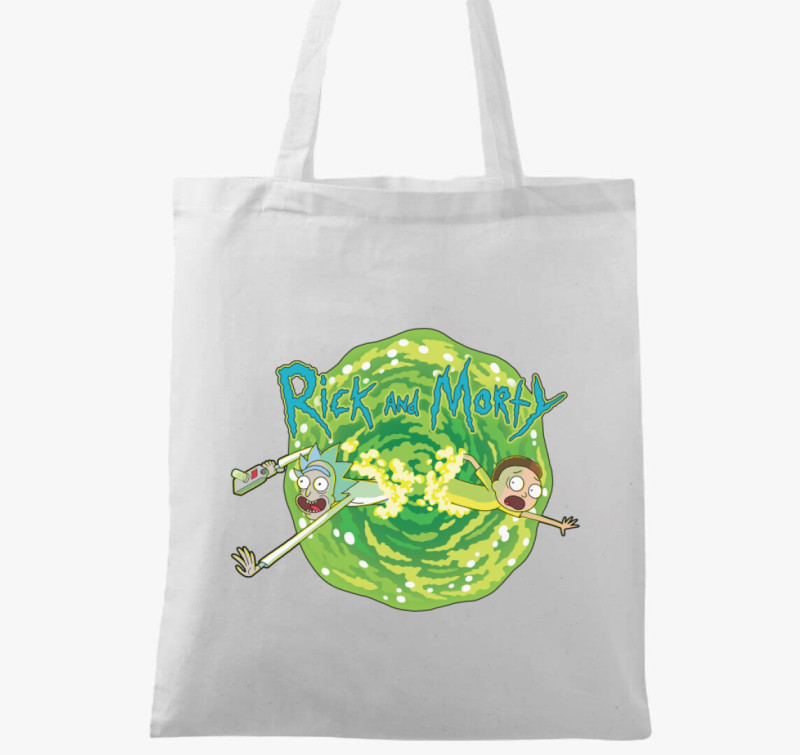 Rick és Morty portál vászontáska — Fehér