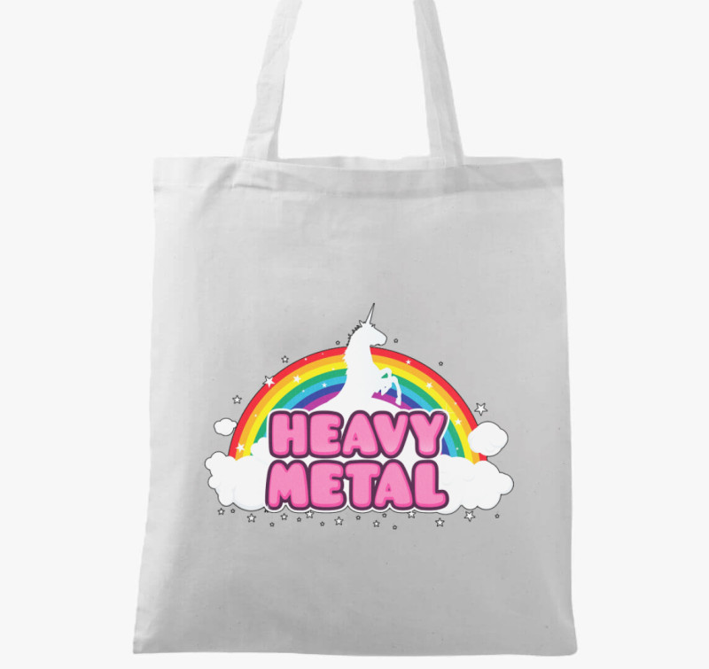 Unikornis Heavy Metal vászontáska — Fehér