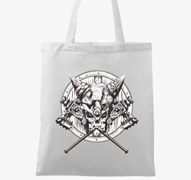 Viking koponyás vászontáska — Fehér