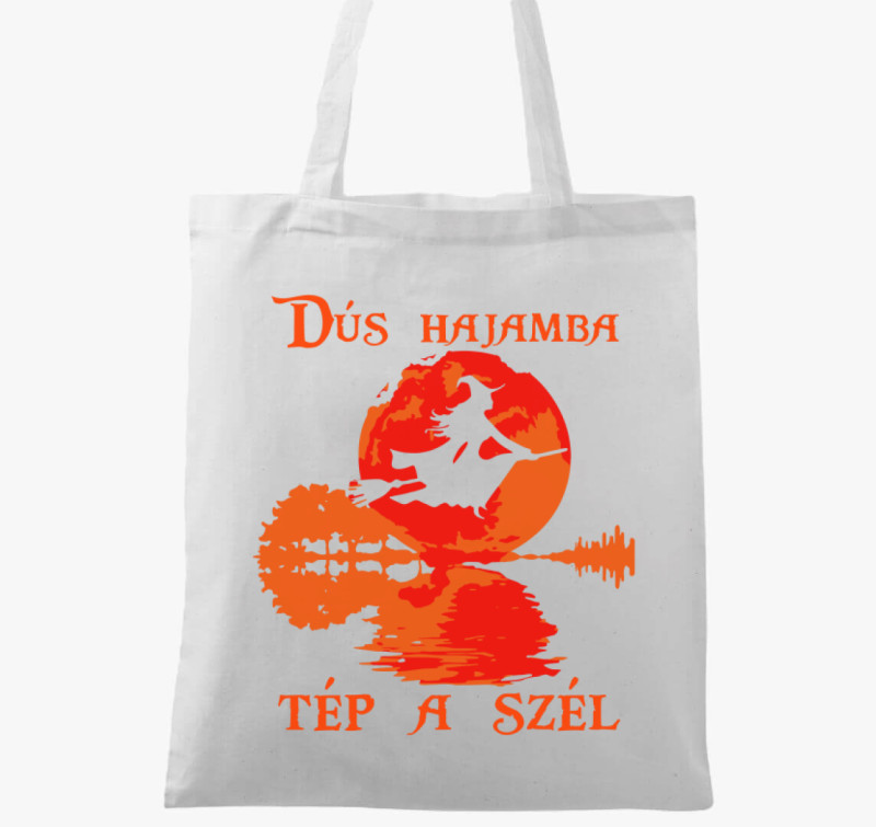 Dús hajamba tép a szél vászontáska — Fehér