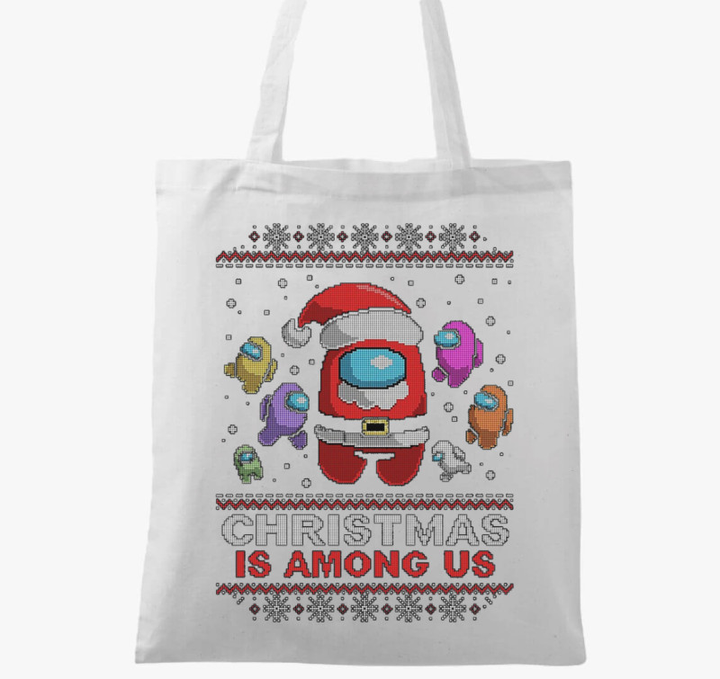 Among Us karácsonyi vászontáska — Fehér