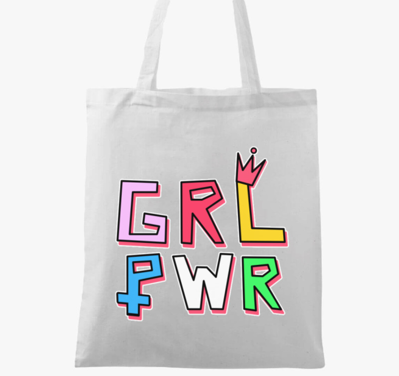 Girl power vászontáska — Fehér
