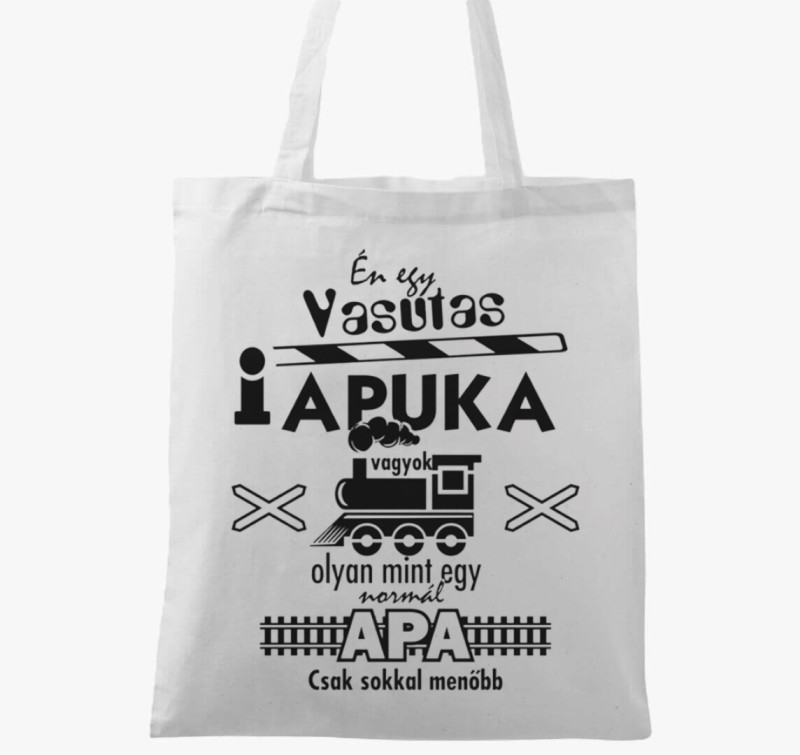 Vasutas apuka vászontáska — Fehér