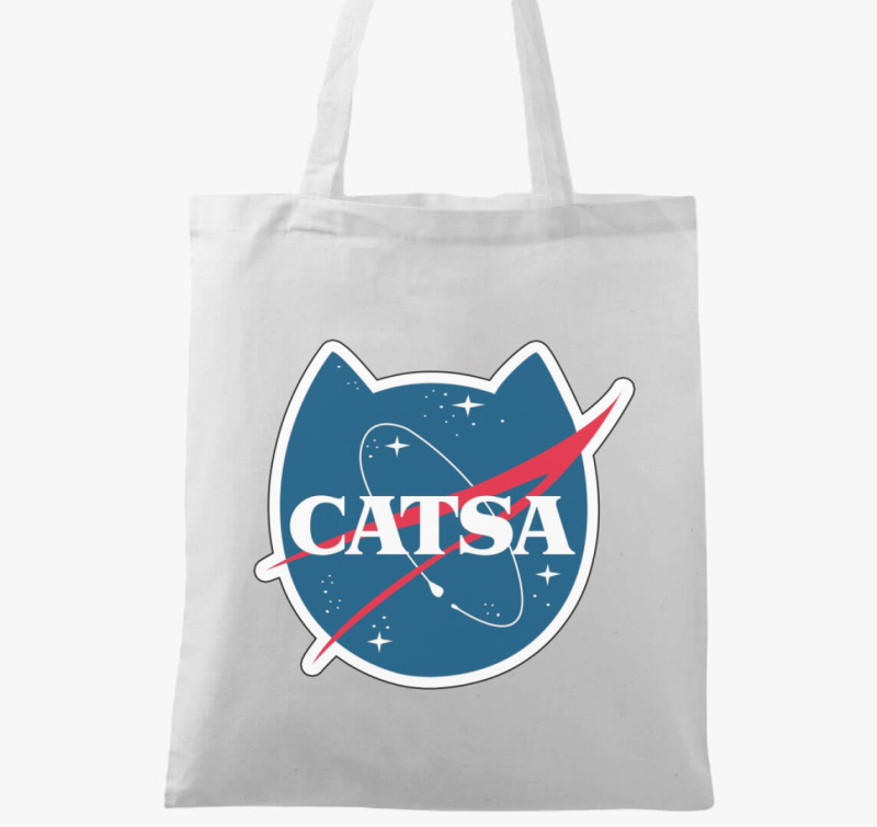 Cicás NASA vászontáska — Fehér
