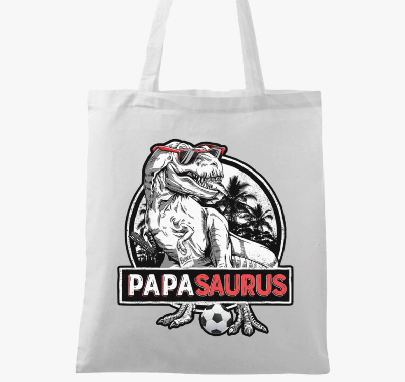 Papa saurus vászontáska — Fehér