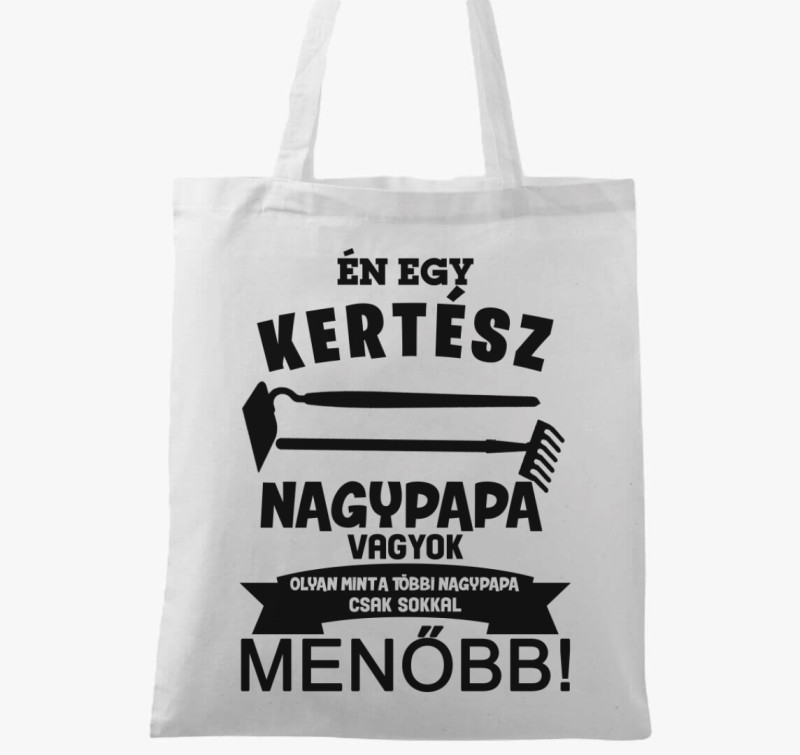 Kertész nagypapa vászontáska — Fehér