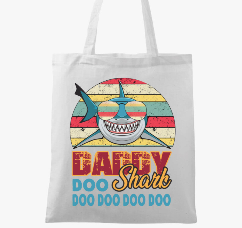 Daddy shark vászontáska — Fehér