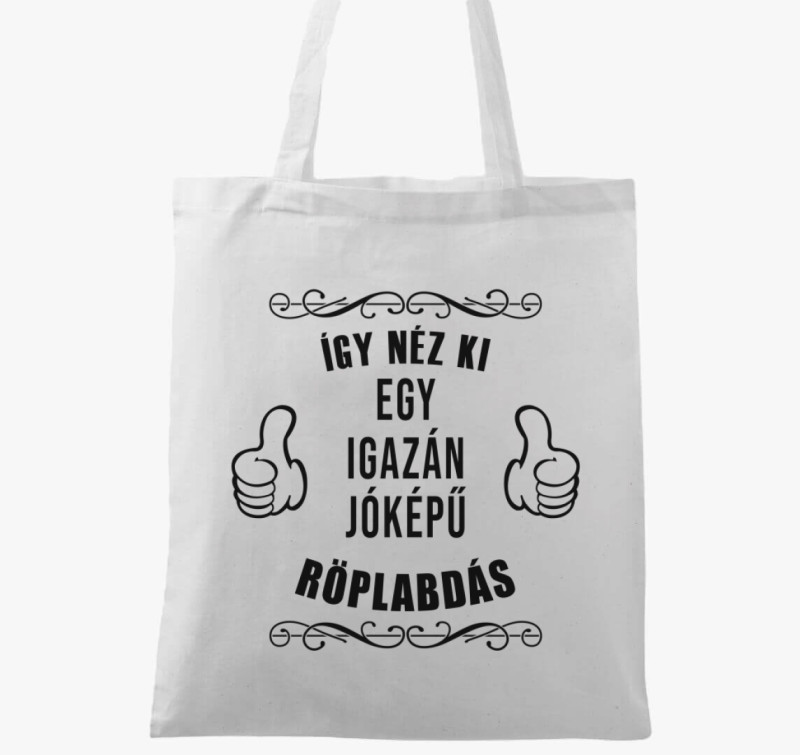 Jóképű röplabdás vászontáska — Fehér