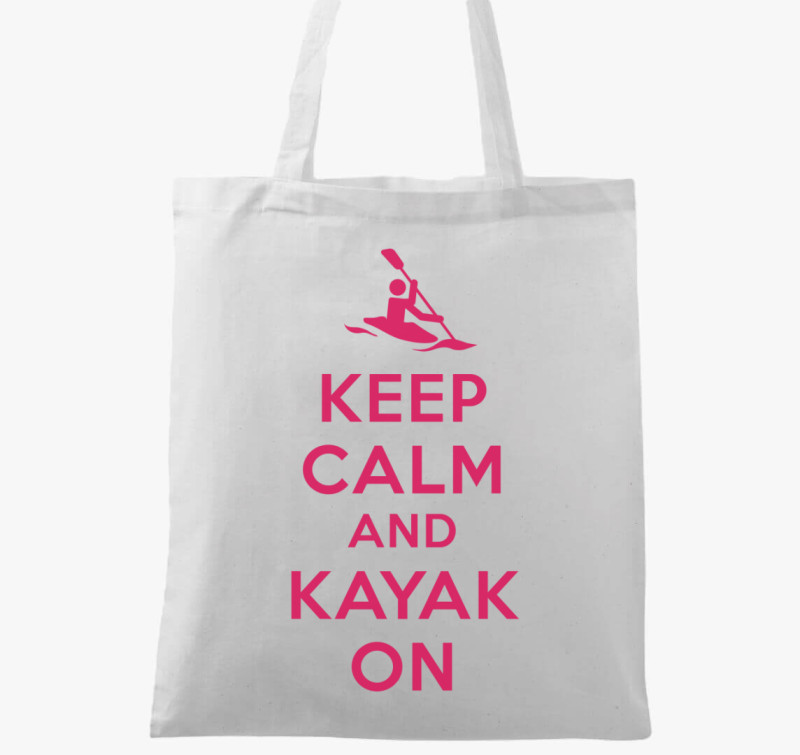 Keep calm keep kayak ON vászontáska — Fehér