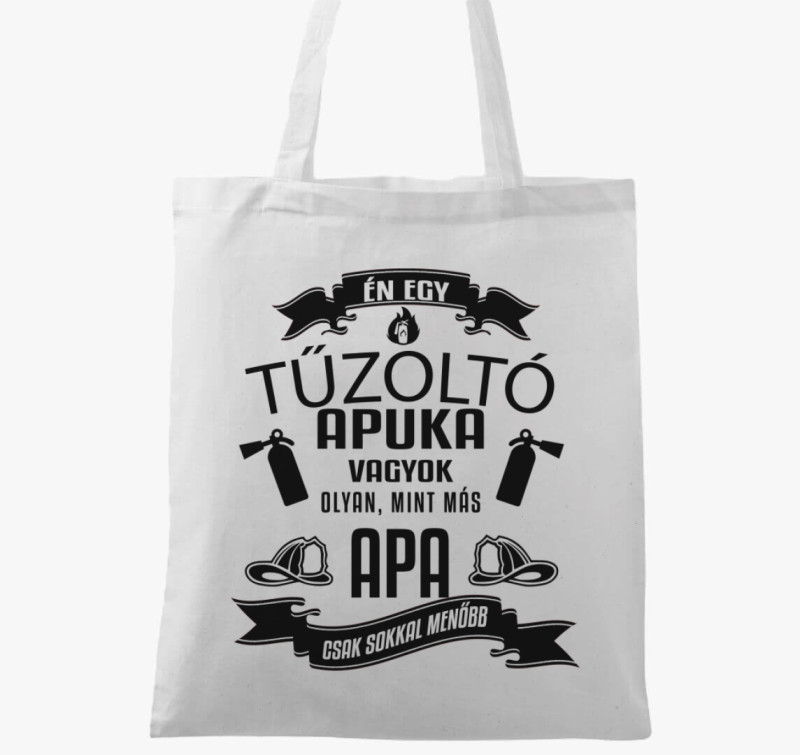 Tűzoltó Apa vászontáska — Fehér