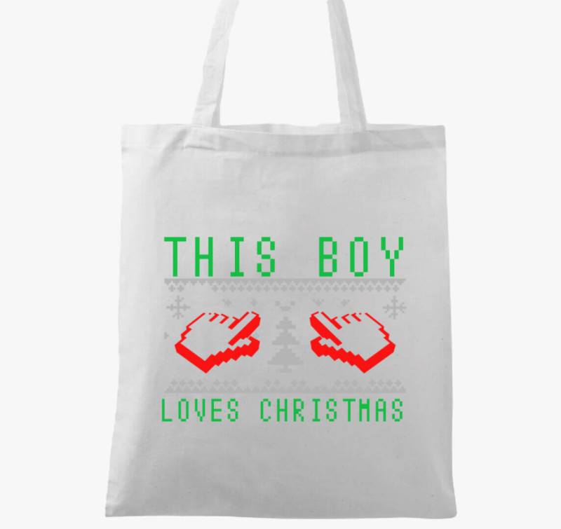 This boy love Christmas vászontáska — Fehér