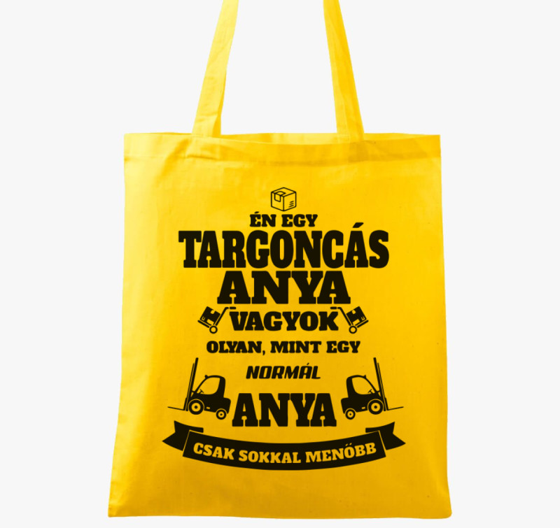 Targoncás anya vászontáska — Sárga