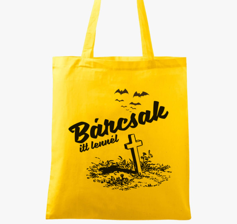 Bárcsak itt lennél Halloween vászontáska — Sárga