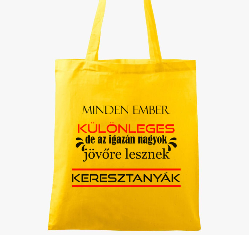 Különleges Keresztanyák vászontáska — Sárga
