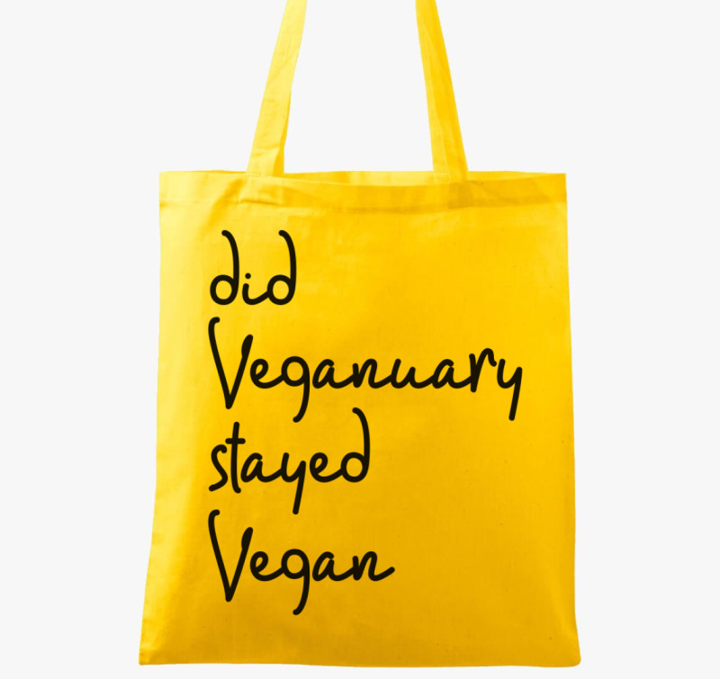 Did Veganuary (dőlt betűs) vászontáska — Sárga