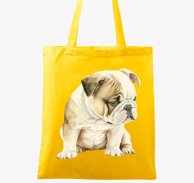 Angol bulldog vászontáska — Sárga