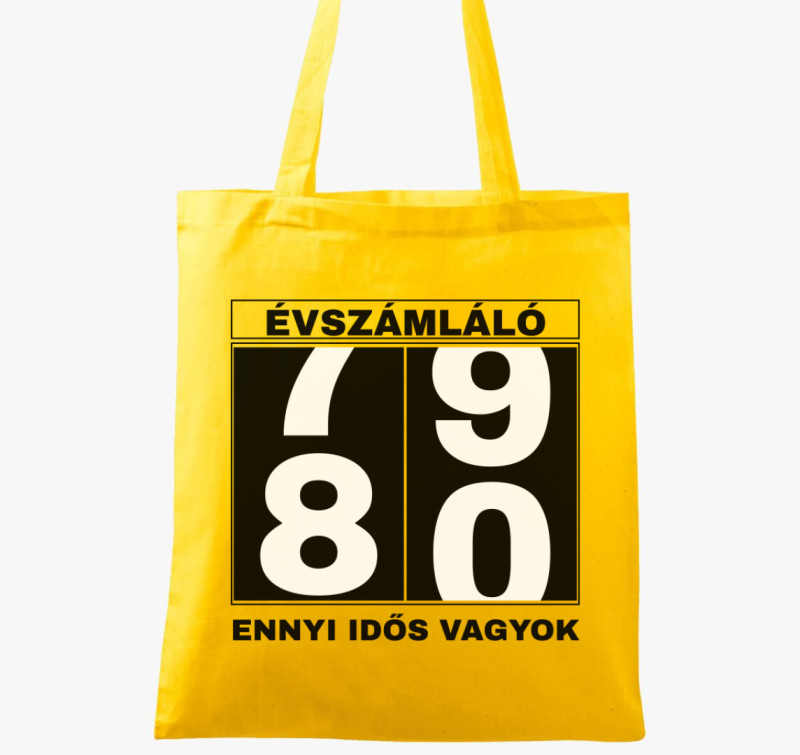 Évszámláló 80 éves szülinapi póló — Sárga