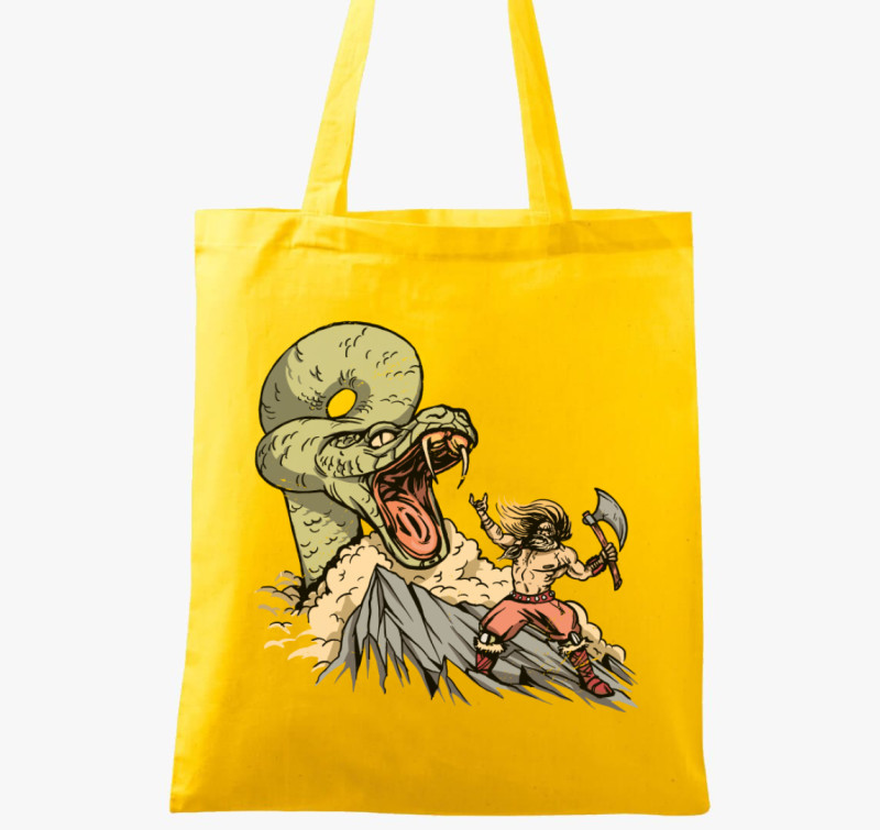 Thor és Jormungandr harca vászontáska — Sárga