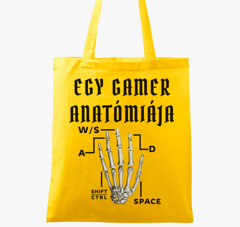 Gamer anatómia vászontáska — Sárga