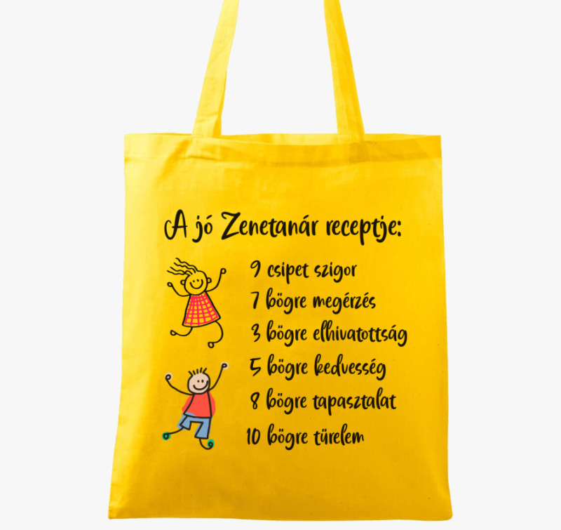 Zenetanár vászontáska — Sárga