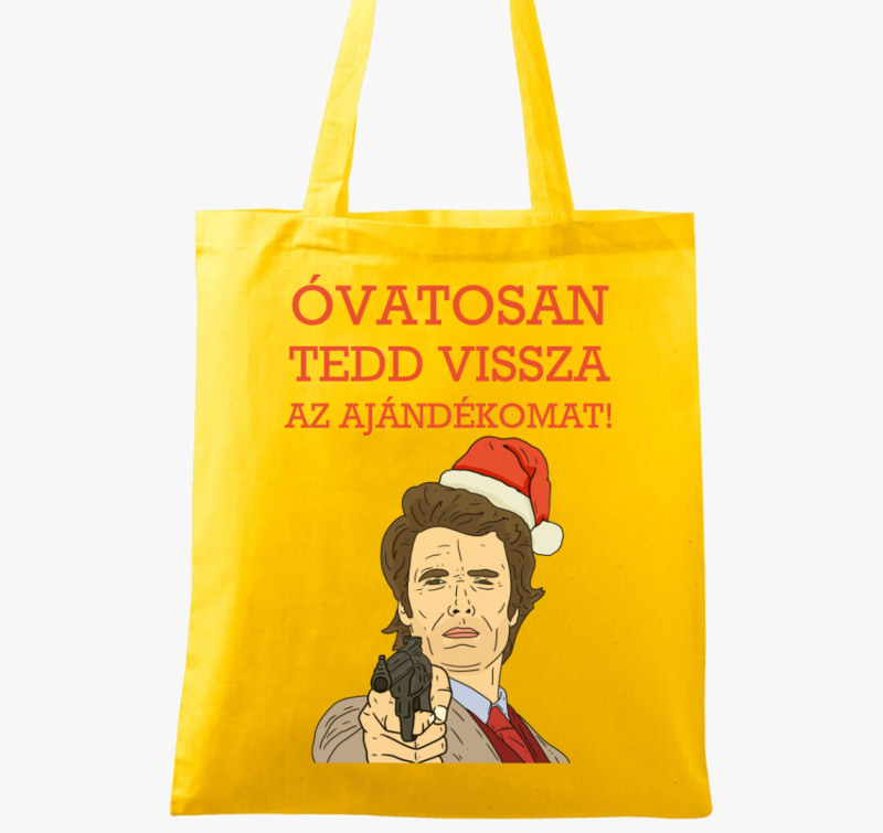 Vicces karácsonyi vászontáska — Sárga