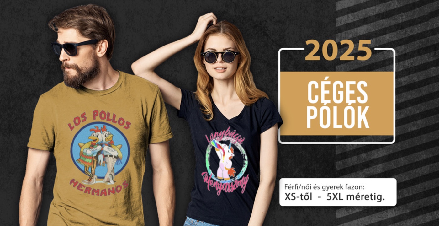 2025 Céges pólók — férfi, női és gyerek fazon XS-től 5XL méretig — Los Polos